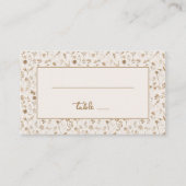 Carte De Placement Botanique Beige Rustique (Devant)