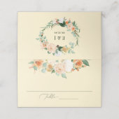 Carte De Placement Botanique Boho Jaune verdure Floral Mariage (Extérieur déplié)