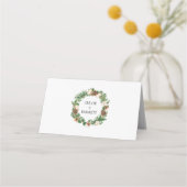 Carte De Placement Botanique d'hiver Blanc Floral Mariage plié (Dos)