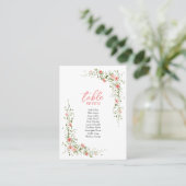 Carte De Placement Botanique Elegant rose roses Script Mariage (Debout devant)