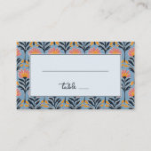 Carte De Placement Botanique Florale Bleue Joyeuse (Devant)