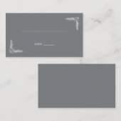 Carte De Placement Botanique Gris Élégant (Devant / Derrière)
