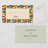 Carte De Placement Botanique Orange Joyeux (Devant / Derrière)