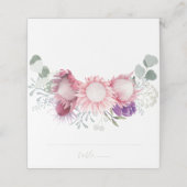 Carte De Placement Botanique rose King Protea Boho (Extérieur déplié)