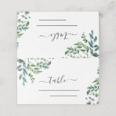 Carte De Placement Botanique Verdure Foliage Mariage d'aquarelle (Extérieur déplié)