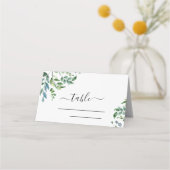 Carte De Placement Botanique Verdure Foliage Mariage d'aquarelle (Dos)