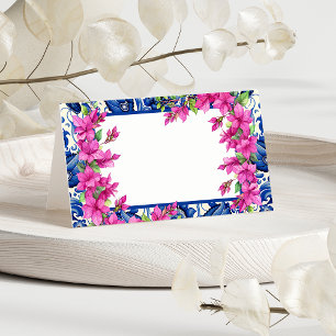 Carte De Placement Bougainvillée rose Carreau bleu