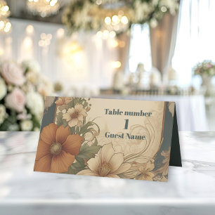 Carte De Placement Bougainvilliers vintages Mariage Art nouveau