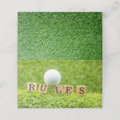 Carte De Placement Boule de golf avec RÈGLES sur herbe verte (Extérieur déplié)