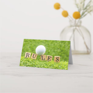 Carte De Placement Boule de golf avec RÈGLES sur herbe verte