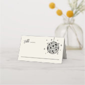 Carte De Placement Boule Disco Mariage Dessinée à la Main (Devant)
