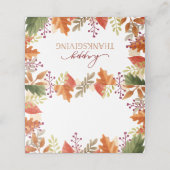 Carte De Placement Bounty d'automne | Thanksgiving (Extérieur déplié)