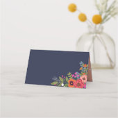 Carte De Placement Bouquet bohème - bleu marine (Dos)
