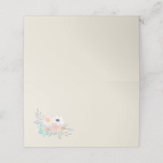 Carte De Placement Bouquet d'aquarelle, plaques (Extérieur déplié)