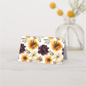 Carte De Placement Bouquet d'automne Sunflower Fête des mariées fleur (Dos)