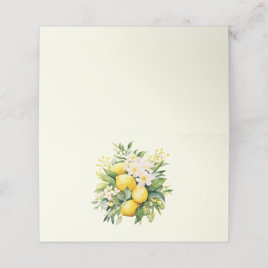 Carte De Placement Bouquet de citron aux fleurs blanches (Extérieur déplié)
