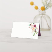 Carte De Placement Bouquet floral Bourgogne Blush Mauve (Dos)