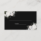 Carte De Placement Bouquet floral élégant noir et blanc Moderne (Devant)