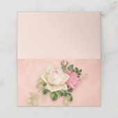 Carte De Placement Bouquet floral rose et rose blanche (Extérieur déplié)
