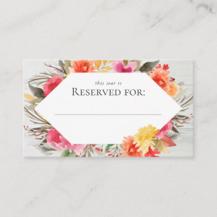 Carte De Placement Bouquet floral rustique Thanksgiving