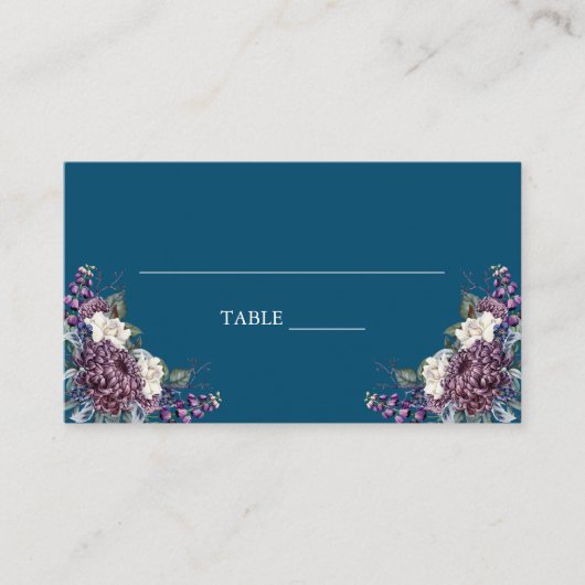 Carte De Placement Bouquet Mariage de goth esthétique foncé (Devant)