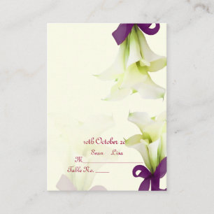 Carte De Placement Bouquet PixDezines, lys calla blancs