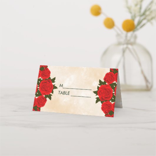 Carte De Placement Bouquet Rd Roses (Devant)