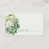 Carte De Placement Bouquet vert floral Mariage Escort (Devant)