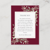 Carte De Placement Bourgogne Aquarelle Verdure Merci Mariage (Devant)