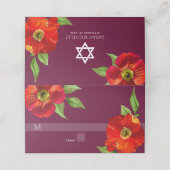Carte De Placement Bourgogne Bat mitzvah Bold Floral Aquarelle modern (Extérieur déplié)