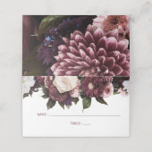 Carte De Placement Bourgogne et Mariage floral rose pâle (Extérieur déplié)