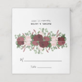 Carte De Placement Bourgogne Floral Blush Roses rose Mariage (Extérieur déplié)