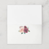Carte De Placement Bourgogne Roses Fleurs Poussiéreuses Roses Mariage (Extérieur déplié)