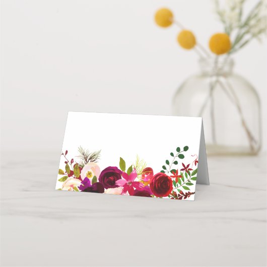 Carte De Placement Bourgogne rouge Boho violet Mariage toutes les occ (Devant)