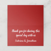 Carte De Placement Bourgogne rouge et Mariage de Merci blanc (Extérieur déplié)