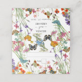 Carte De Placement Bouteilles Fleurs sauvages Mariage floral (Extérieur déplié)