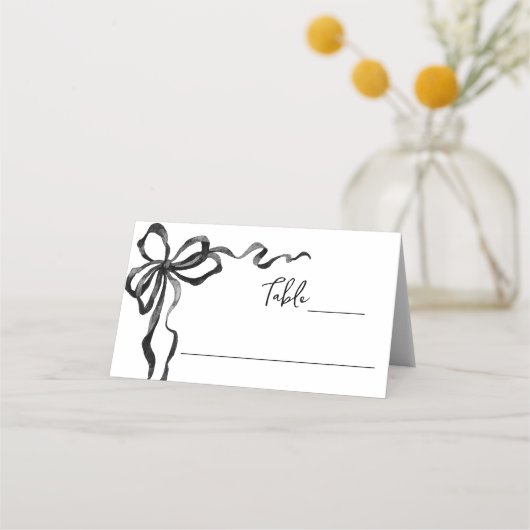 Carte De Placement Bow de Noël funky et fantaisiste noir pour dîner d (Devant)