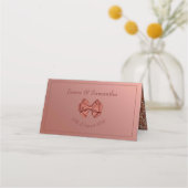 Carte De Placement Bow en satin rose or - (Dos)