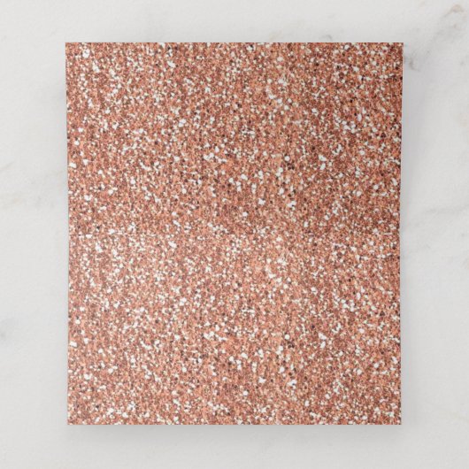 Carte De Placement Bow en satin rose or - (Intérieur déplié)