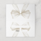 Carte De Placement Bow Ivory pearls elegant (Extérieur déplié)