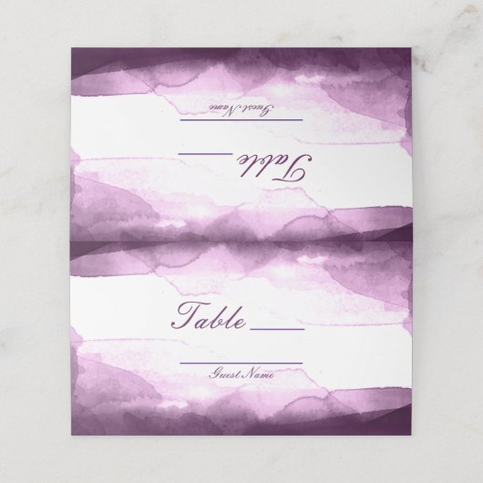 Carte De Placement Boysenberry Purple Aquarelle Numéro de tableau Siè (Extérieur déplié)