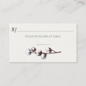 Carte De Placement Branche de coton, Mariage de bois (Devant)