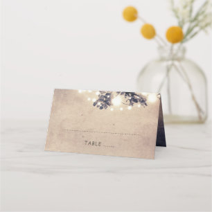 Carte De Placement Branches arborescentes et voyants à cordes Mariage