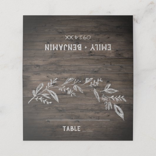 Carte De Placement Branches courbes | Mariage en bois (Extérieur déplié)