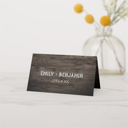 Carte De Placement Branches courbes | Mariage en bois (Dos)