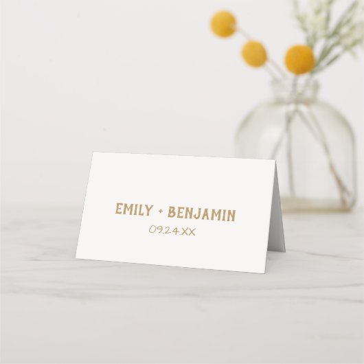 Carte De Placement Branches courbes | Mariage or (Dos)