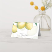 Carte De Placement Branches de Citron Blanc & Jaune Numéro de Table d (Dos)