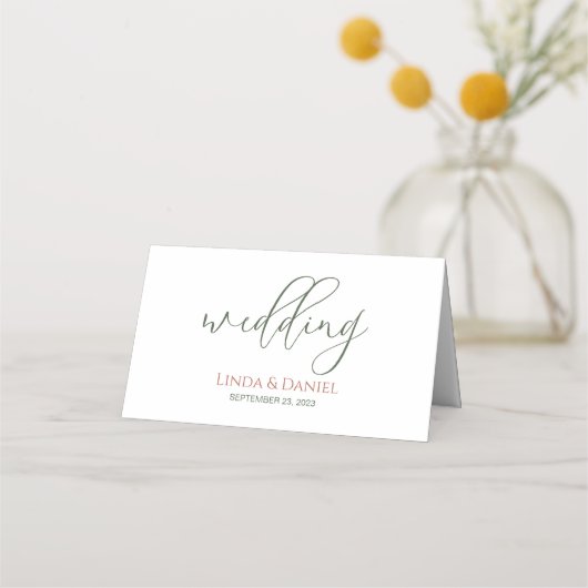 Carte De Placement Branches d'olive Aquarelle Mariage rustique (Dos)