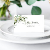 Carte De Placement Branches d'olive Aquarelle Mariage rustique