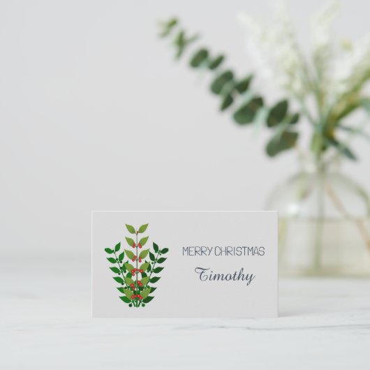 Carte De Placement Branches et baies modifiables Noël (Debout devant)